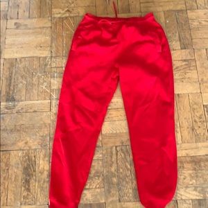 Red sweat pants